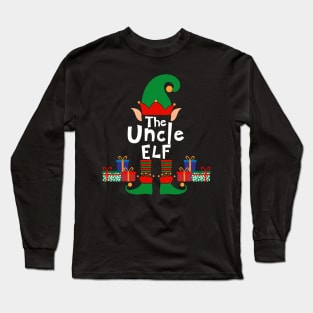 Funny Family Matching Christmas Uncle Elf Long Sleeve T-Shirt